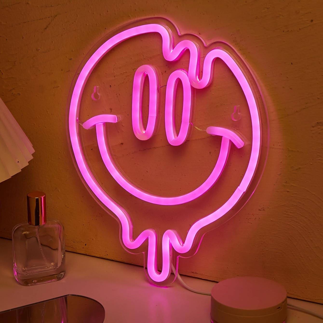 LED Neon Smiley Cute Neon Sign, USB Powered Neon Signs Night Light