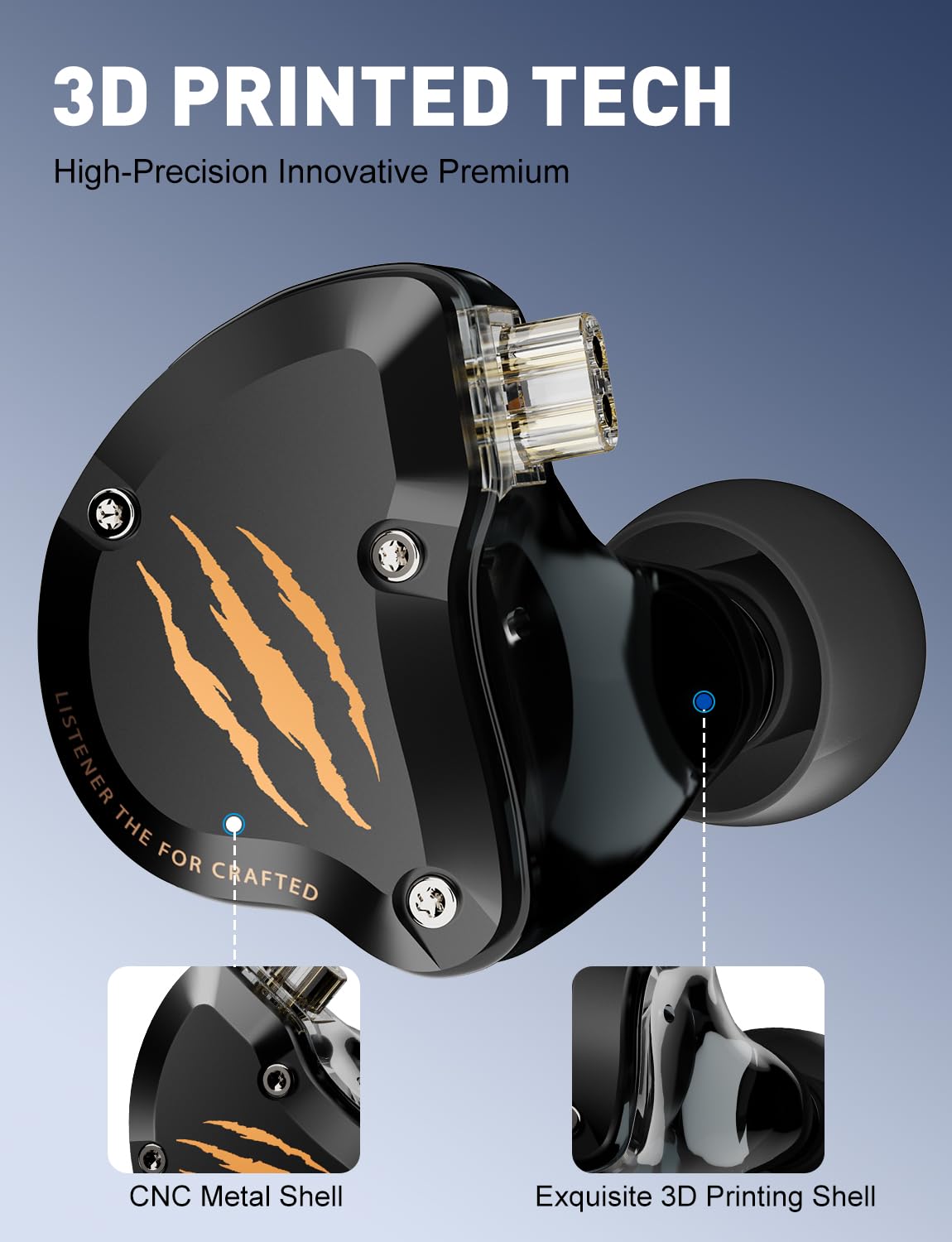 Cuffie in-ear con monitor, USB-C HiFi cablate con isolamento acustico, auricolari di tipo C con microfono per iPhone 17 16 15 Android/Samsung, laptop, cuffie IEM per videogiochi, cantanti