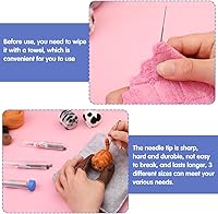 Vista 7 de UOOU Kit de fieltro, kits de fieltro de aguja para principiantes adultos, suministros de fieltro de aguja con 24 agujas de fieltro, almohadilla