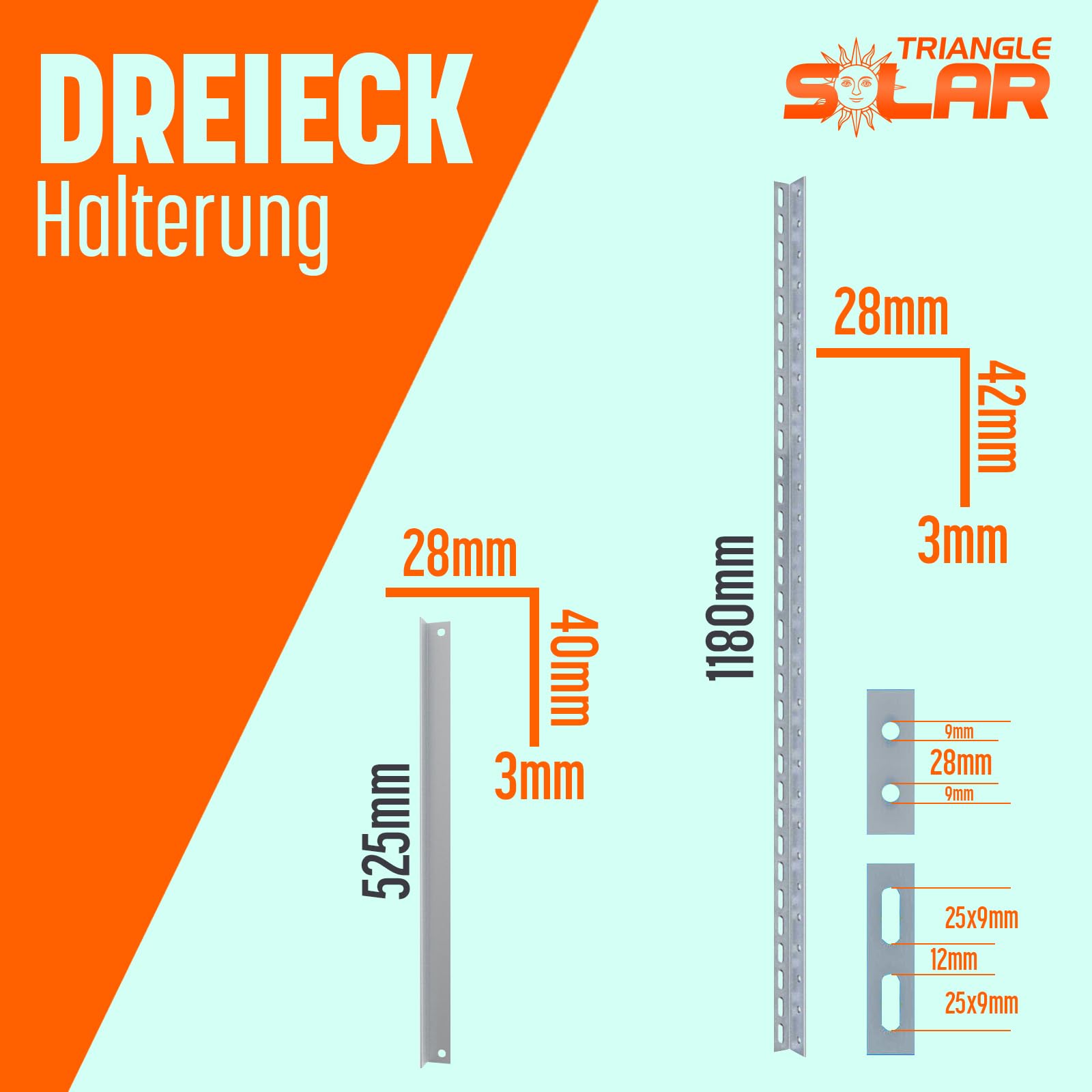 4x Solarmodul Halterung 1180mm Set Profil 40x28x3! für 2 Solarpanels Solarmodul Flachdach Aufständerung Photovoltaik Universal Balkonkraftwerk Robuste Wand Flachdachmontage, Wetterbeständig, PV Module