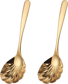 Large Serving Spoon, Stainless Steel Catering Serving Utensils for Party Buffet Dinner Banquet Cooking Kitchen Basics,Dishwasher SafeGold