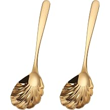 Large Serving Spoon, Stainless Steel Catering Serving Utensils for Party Buffet Dinner Banquet Cooking Kitchen Basics,Dishwasher SafeGold