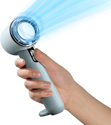 Ventilador de refrigeración de mano, ventilador portátil de aire acondicionado de 5 velocidades, mini ventilador recargable con USB para mujeres y