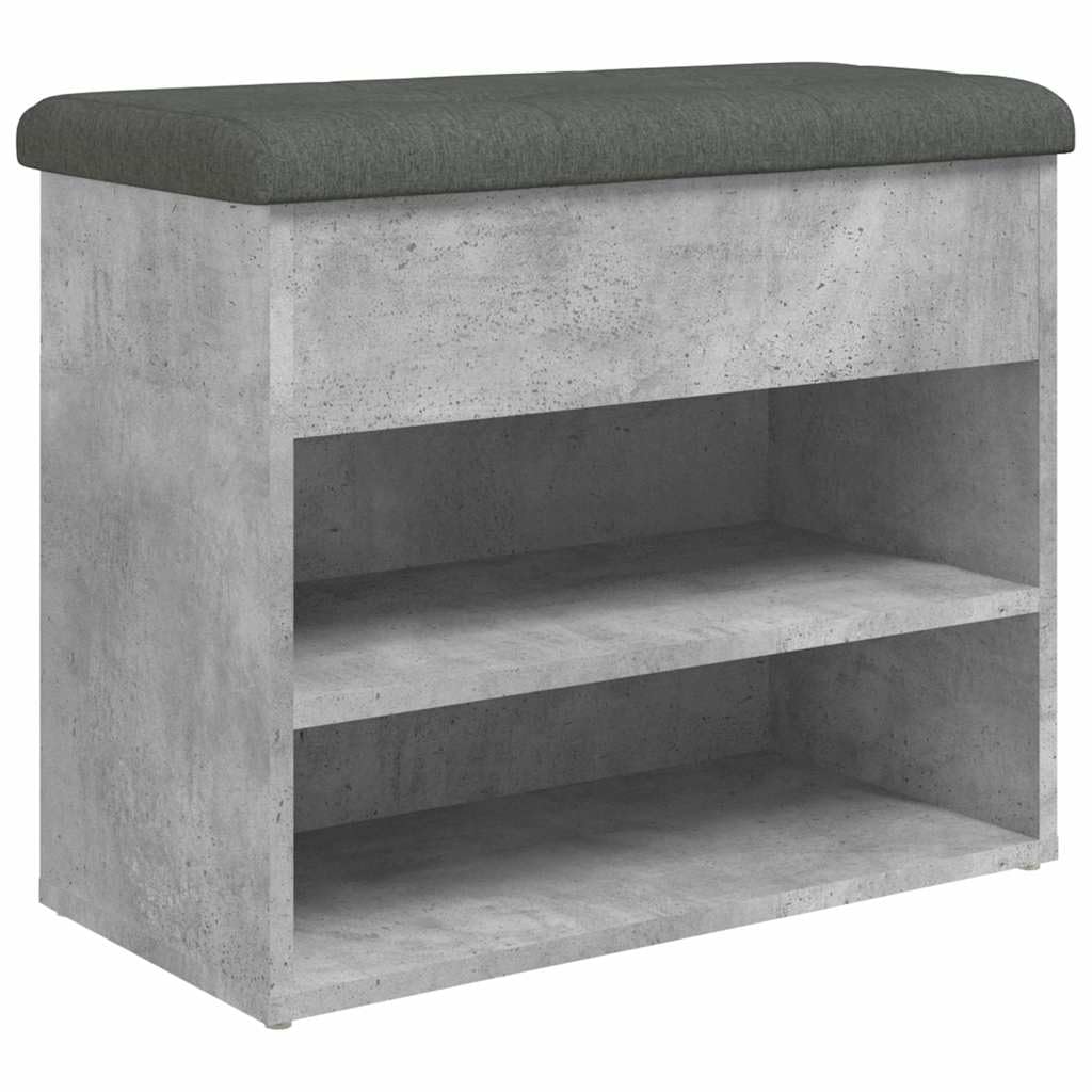 vidaXL Panca Porta Scarpe Grigio Cemento 62x32x50cm Legno Multistrato