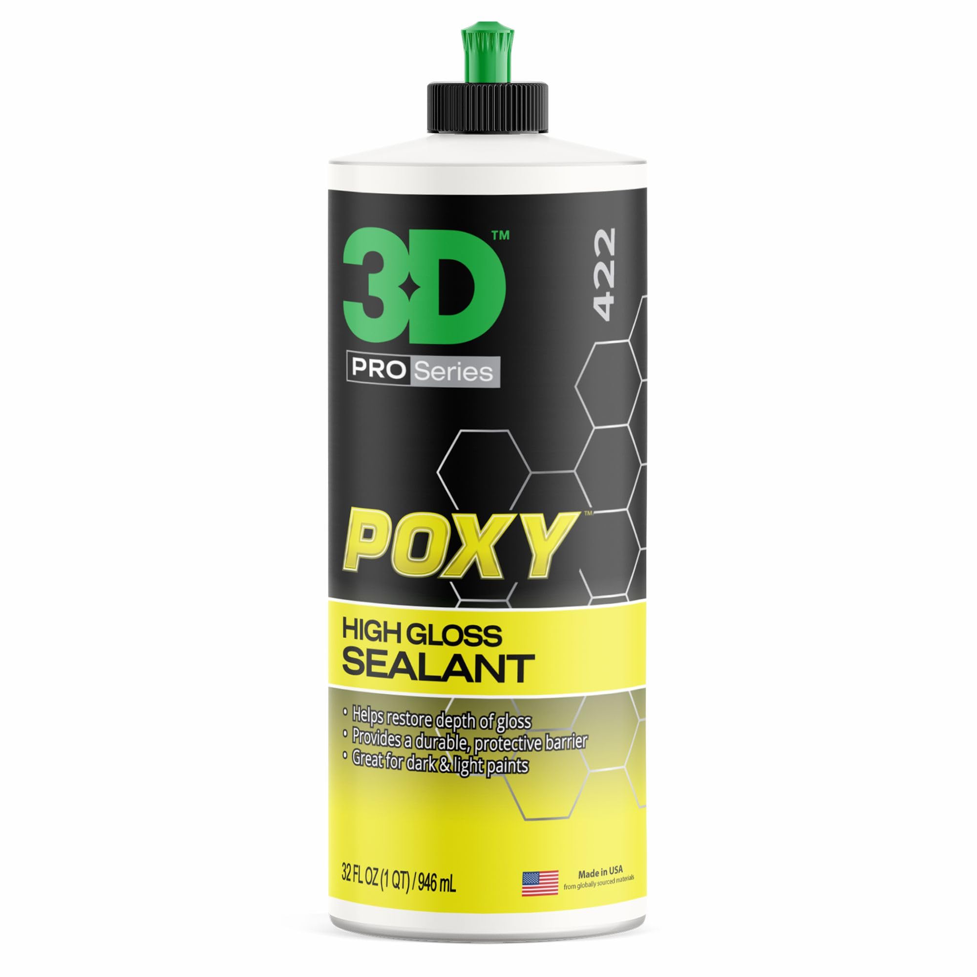 - 3D POXY Montan Wax Sealant – Long Lasting Hybrid Car Wax for High Gloss Finish & Paint Protection | Non-Staining Formula | Easy to Apply | Made in USA | 32 oz
