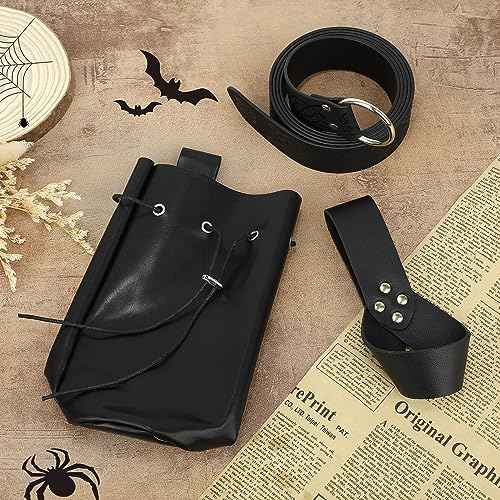 VONMELLI Medieval Knight Belt Renaissance Costume Accessories Medieval Belt Sword Holder Pouch for Halloween Costume4