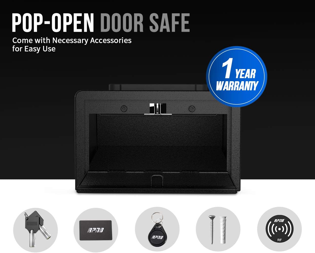 RPNB Pistol Safe Quick Access Pop-Open Door Safe, Gun Safe with Digital Key Pad, Heavy Duty Storage for Firearms Cash Jewelry Documents & More - for Home Office Hotel Use : Office Products