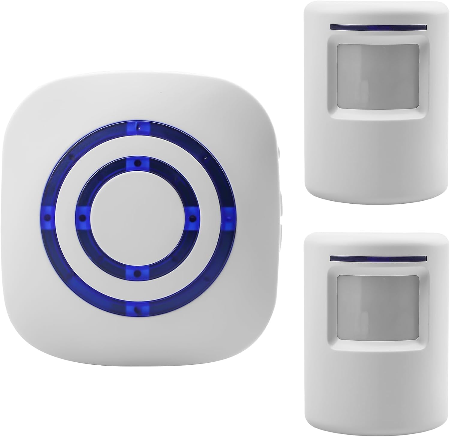 Juego de detectores de paso, detector de movimiento con 4 receptores electrónicos, 2 sensores de movimiento PIR, sistema de alarma inalámbrica para tienda, caravana, hogar, garaje