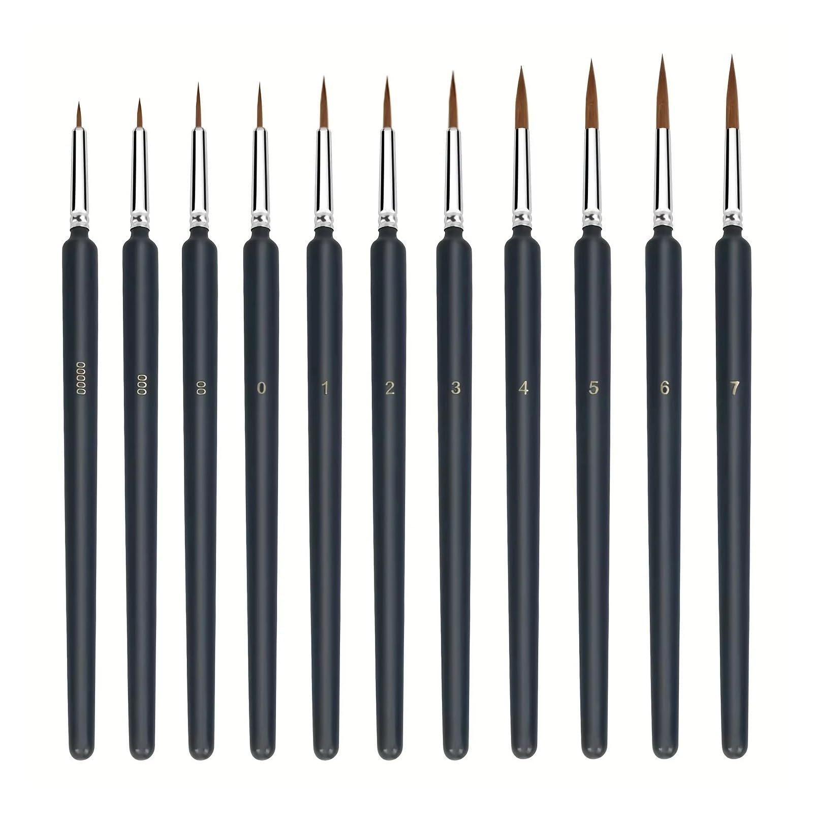 11pcs/Lot Miniature Paint Brushes Set Fine Detail Brush Mini Artist For Watercolor Painting Acrylic Face(Black)