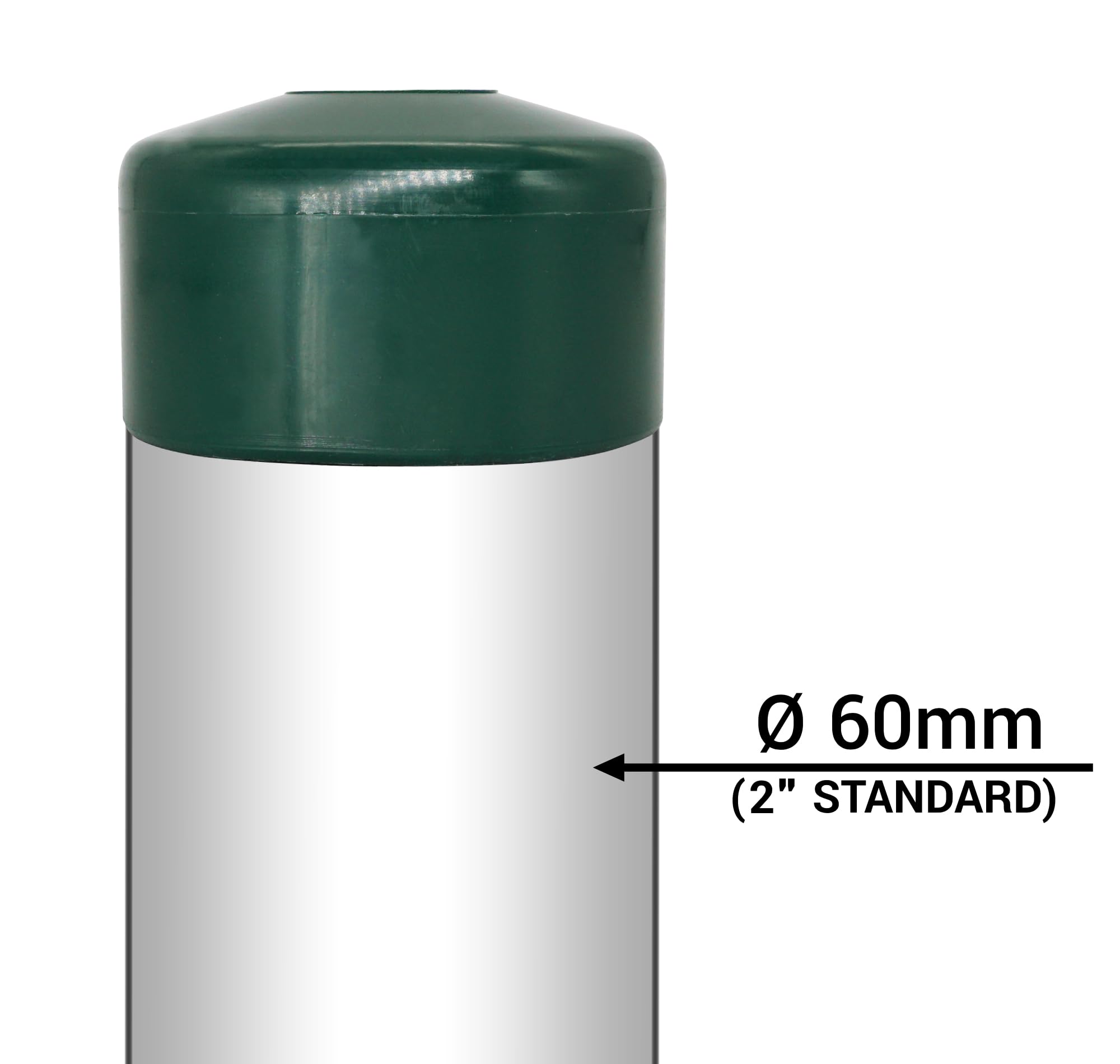 SKIR'CO (20 pcs) Fence Post Caps, Round 60 mm Green Plastic Caps for Round Fence Posts Fence Post Covers, Moss Green RAL 6005 - Image 4