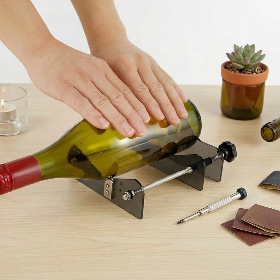 Kit cortador de botellas de vidrio en acero inoxidable miniatura 1