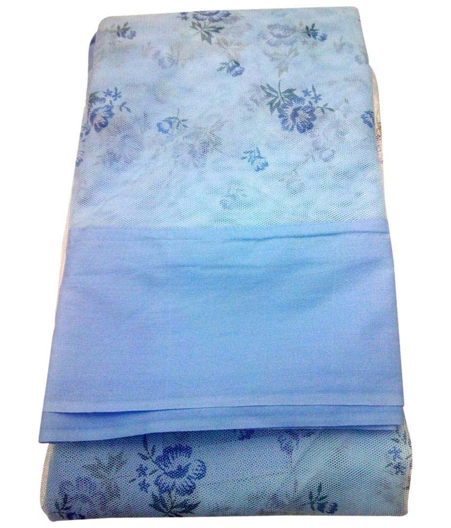 Iblay Mosquito Net Large Size Bed Blue Printed Heavy Quality Polyester Soft Net, 10 x 6.5 ft