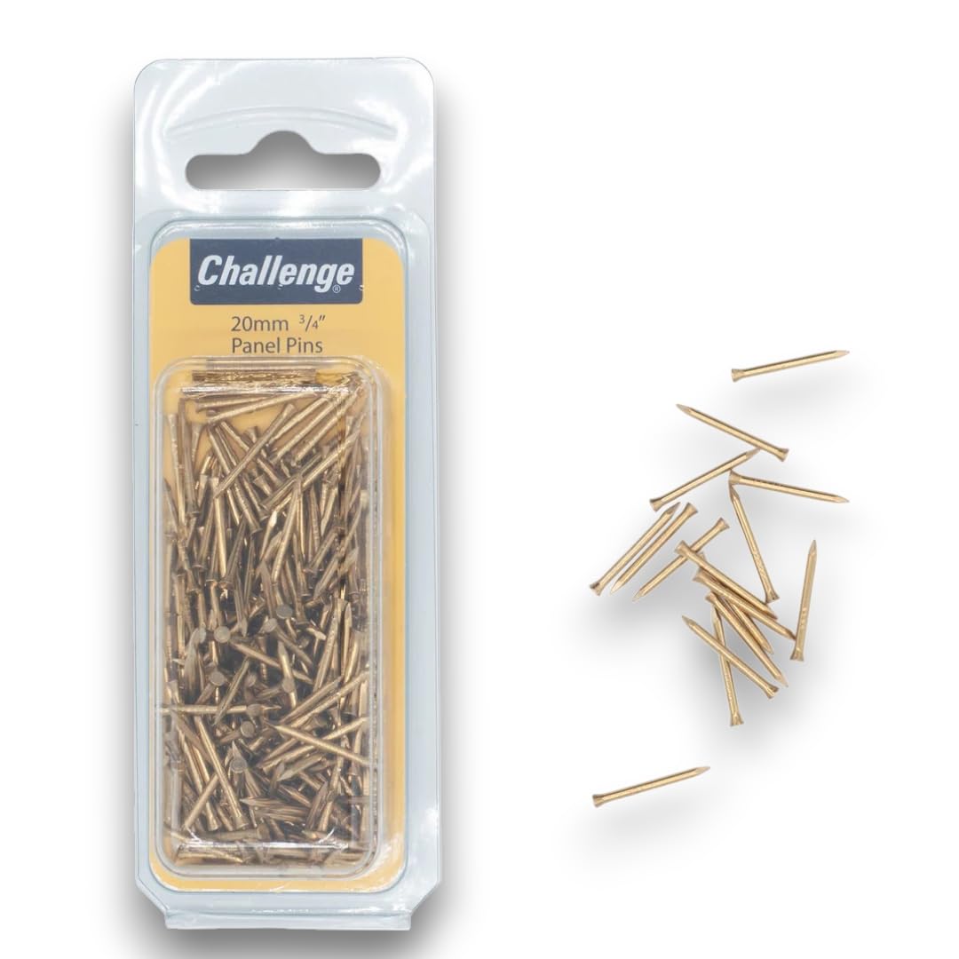 Challenge White Chall Brass Panel Pins 20Mm Clam Pk 75G