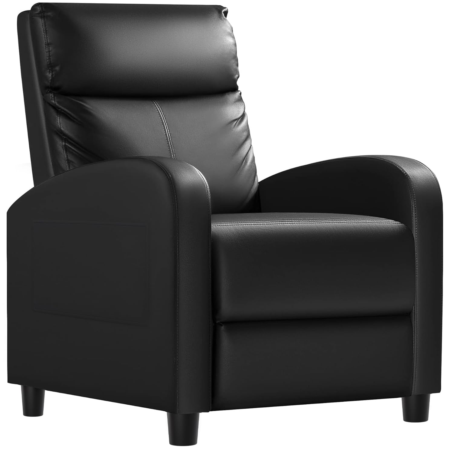 Homall Recliner Chair, Recliner Sofa PU Leather for Adults, Recliners Home Theater Seating with Lumbar Support, Reclining Sofa Chair for Living Room (Black, Leather)