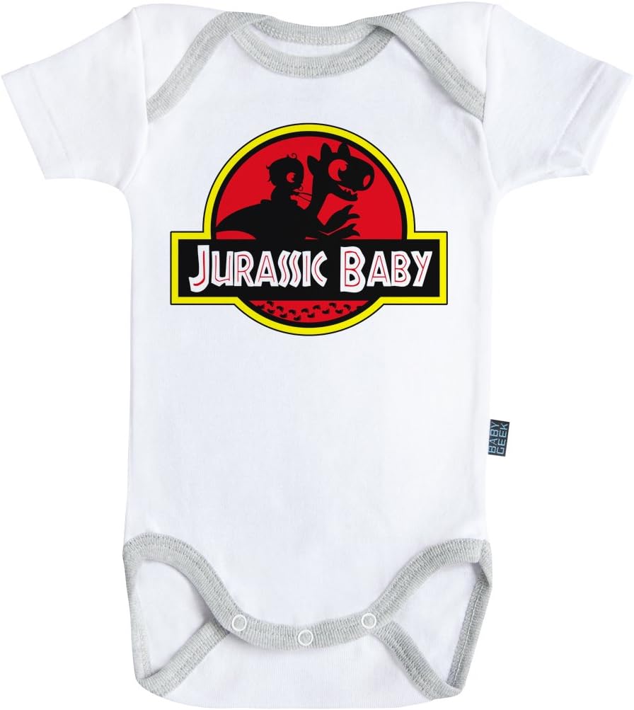 Jurassic Baby bodysuit / onesie short sleeves - 100% cotton - Baby Geek (6-12M)