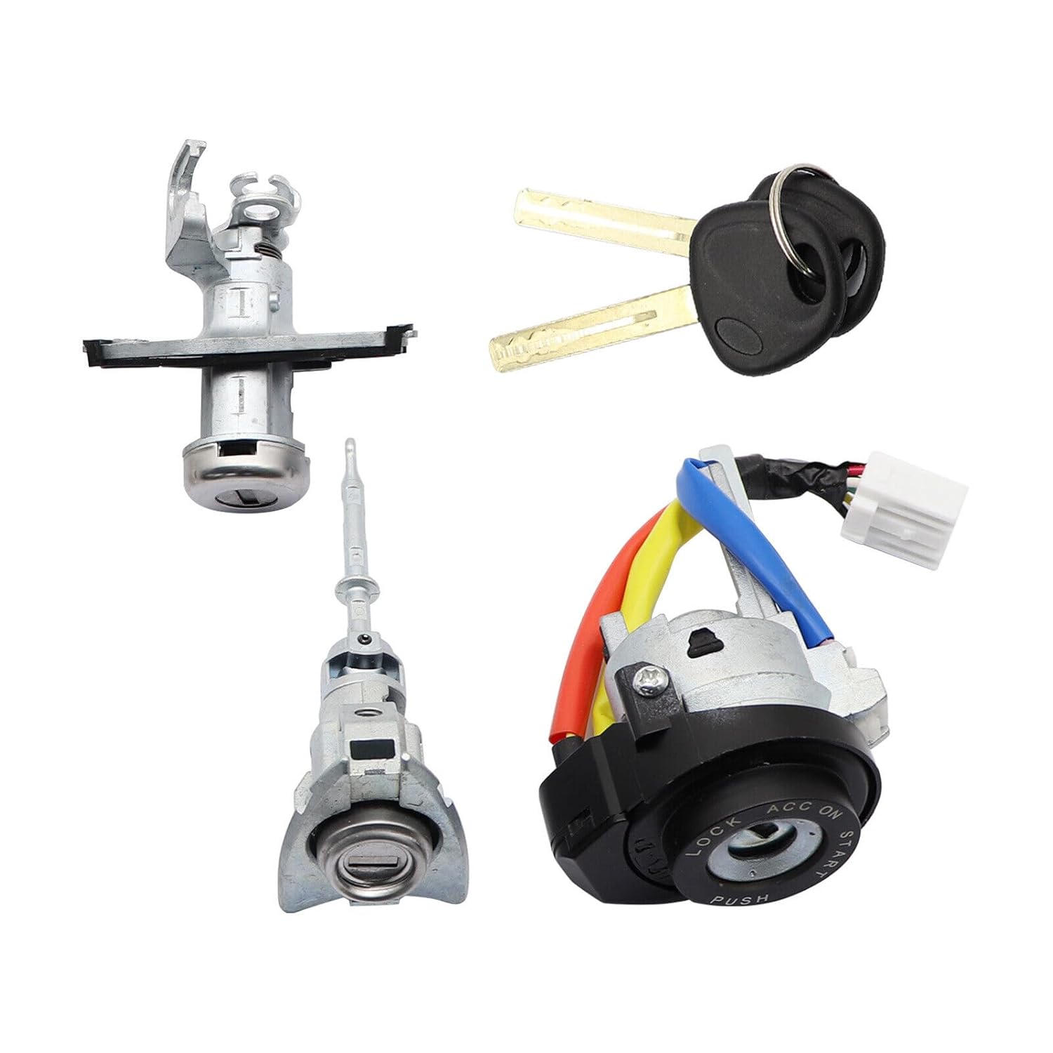 Ignition Switch Door Lock Cylinder with 2 Keys Compatible with Hyundai Sonata 2009-2014 Replaces 81970-3SA00 81250-3SA00 (6Pins)