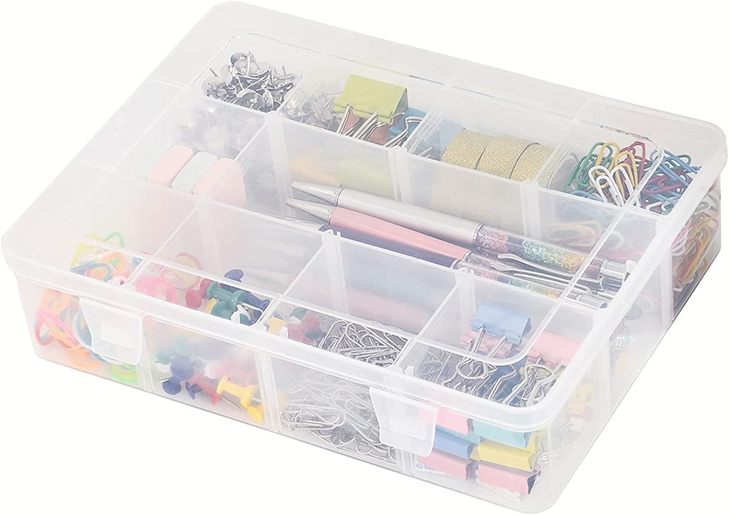 Royal Apex 12 Grids PVC Compartment Container, Bead Storage Organizer Box Case with Adjustable & Removable Dividers for Jewelry Craft Tackles Tools & Screw (EMPTY BOX ONLY)