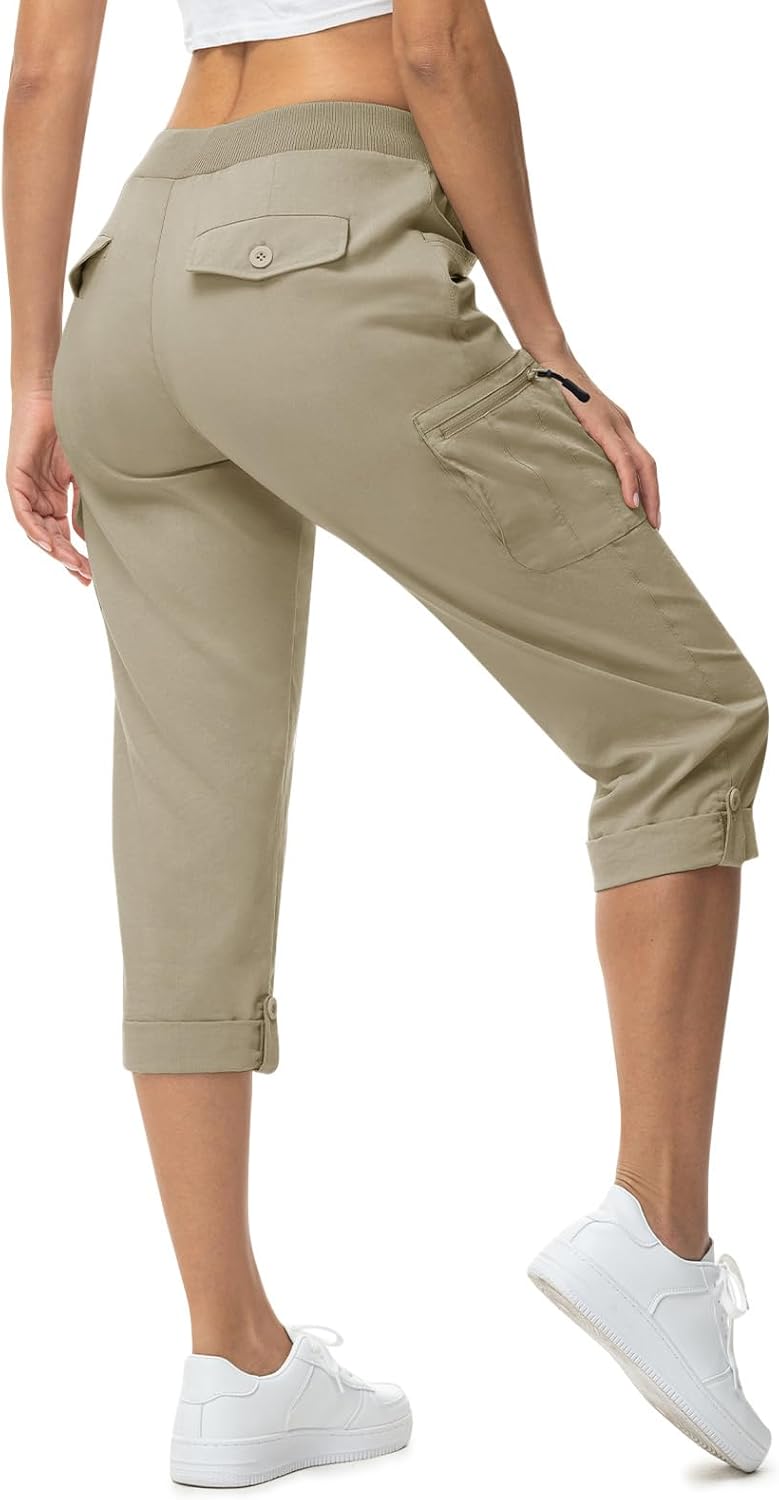 TBMPOY Women's Cargo Hiking Capris Pants