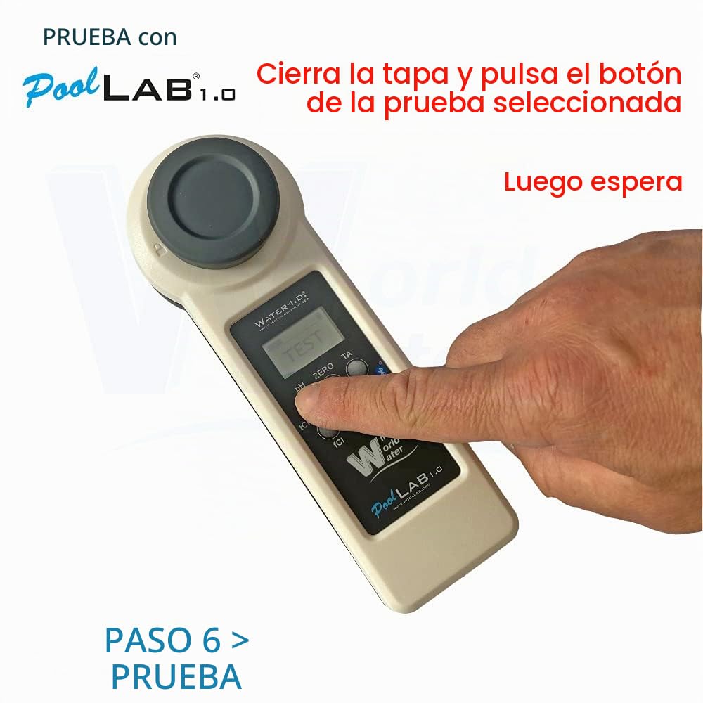 PoolLab 1.0 - Comprobador de agua electrónico - Edición especial 13 en 1 - Electrónico Pool Water Tester - Fotómetro para Whirlpool - Muy fácil de usar, Bluetooth, potente aplicación