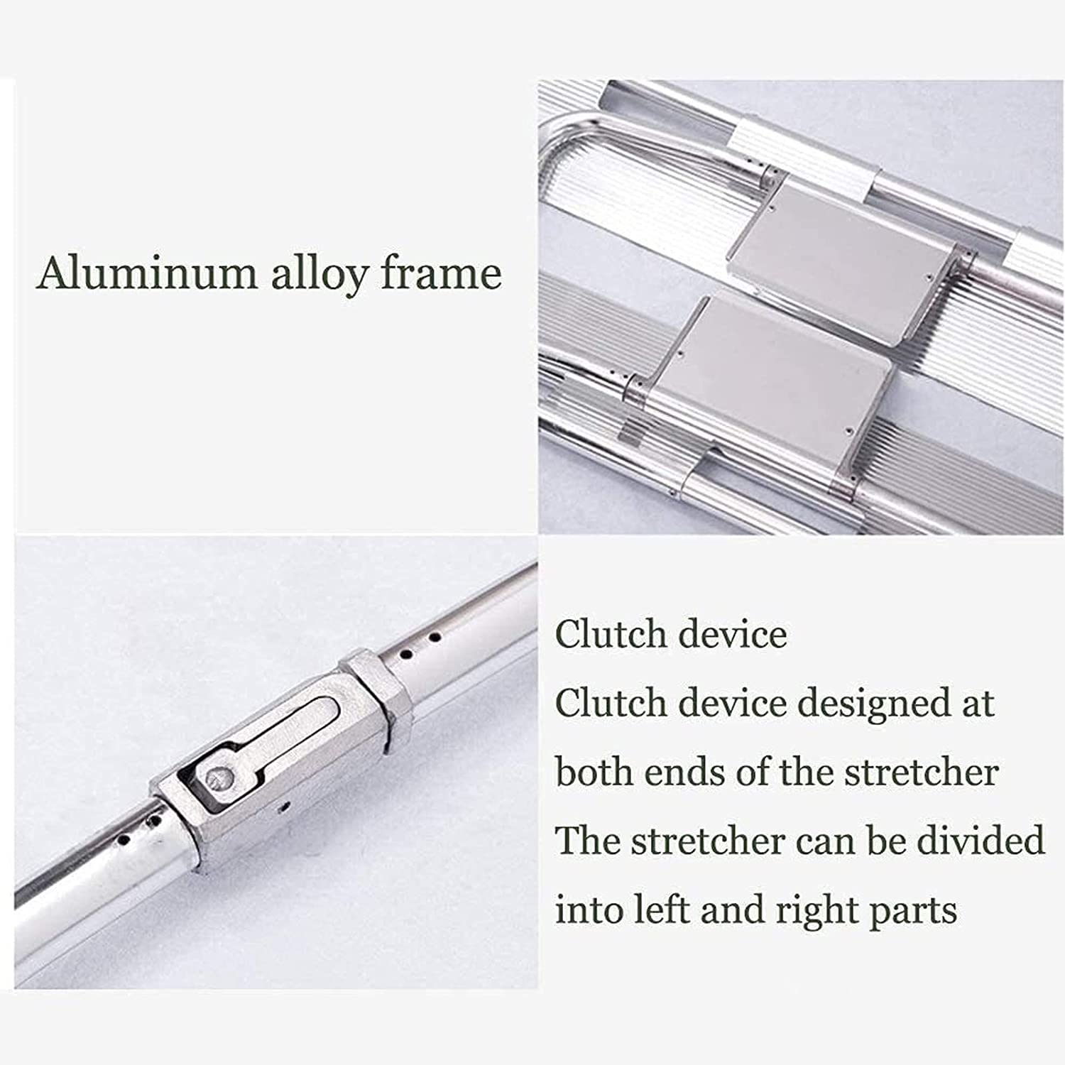 Tragbare Bahre aus Aluminiumlegierung, Tragbare Trage, Schaufeltrage aus Aluminium, faltbar, teleskopisch, mit abbrechbarem Scharniermechanismus, Krankentrage, verstellbare Länge