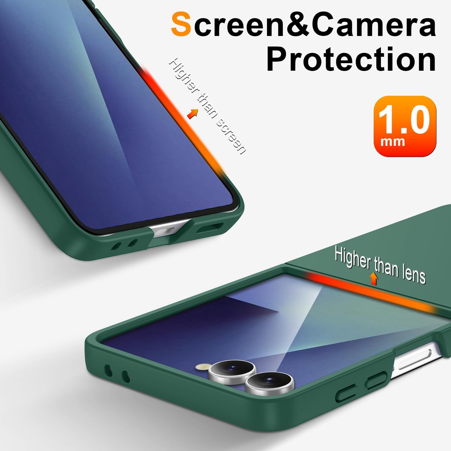 for Galaxy Z Flip 7 5G Case,Lightweight,Slim Fit Drop Protection Rugged Shockproof Cover for Samsung Galaxy Z Flip 7 5G,Slim Thin Hard PC Shockproof Protective Phone Dark Green 4-Z Flip7-09