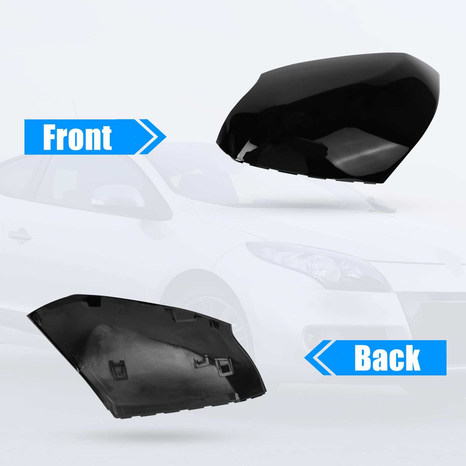 Coques de Rétroviseurs de Voiture pour Renault Megane MK3 2008-2016 | Boîtier de Rétroviseur Extérieur, OEM 963730077R, Gauche et Droite