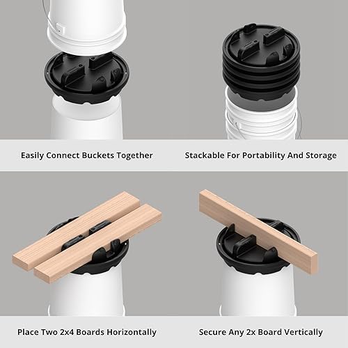 Miniatura 4 de Bucket Builder - Construye un banco portátil, caballete, banco de trabajo o soportes PowerTool con cubos de 5 galones (paquete de 4)