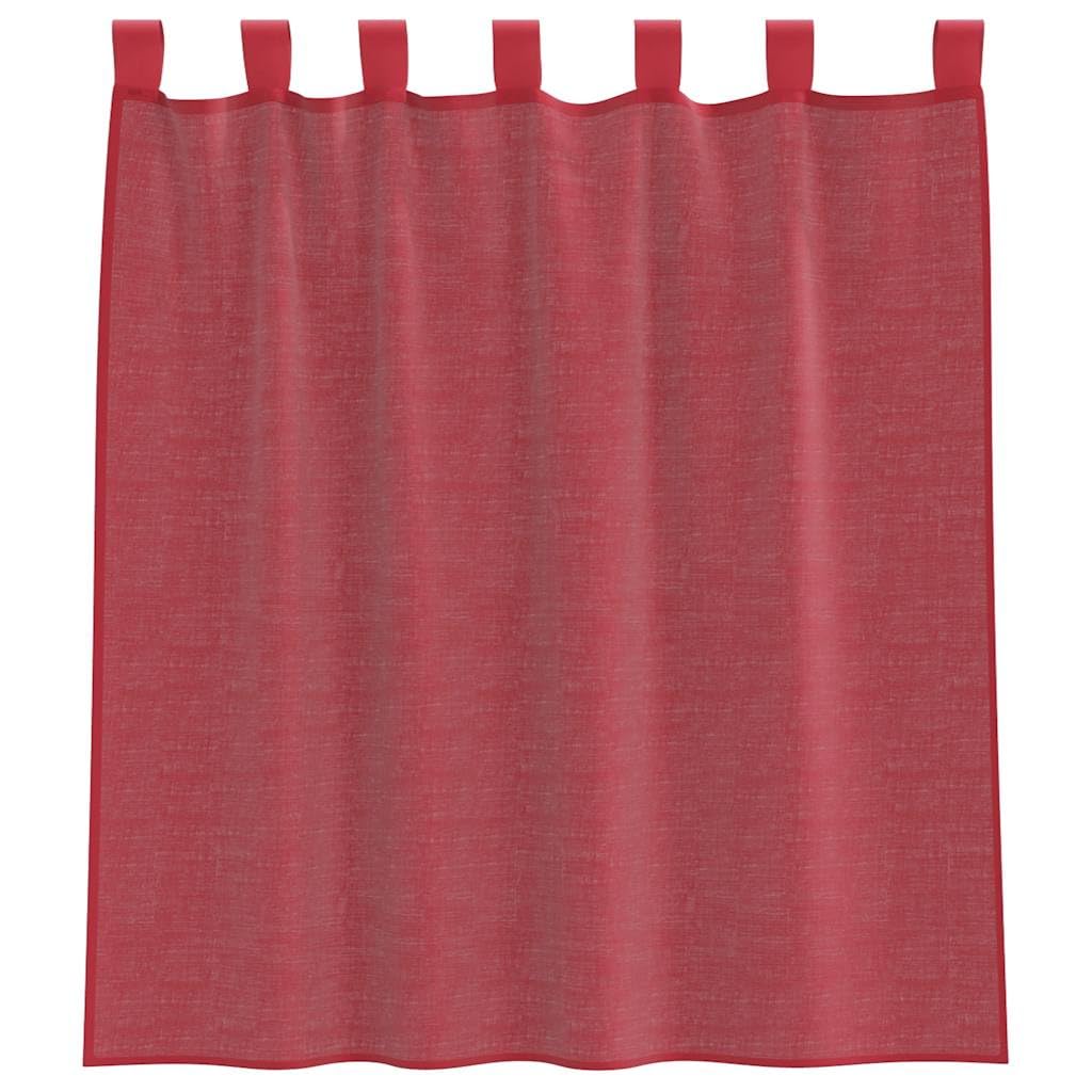 Tende in voile lavabili, 2 pezzi, semitrasparenti in voile, per una luce accogliente, facili da appendere, con tasche per asta, con occhielli, colore: rosso vinaccia