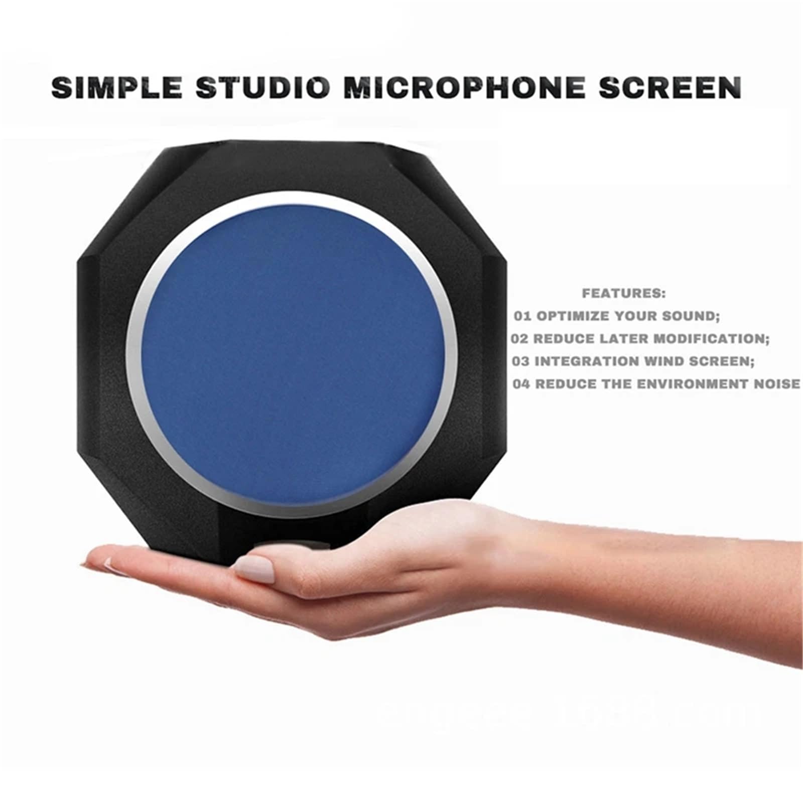 Microphone Foam Cover Mikrofon-Windschutz – Filter-Isolationskugel Akustik for Aufnahmestudios, Mikrofon, schallabsorbierender Schaumstoff, fünfseitige Dichtung Mikrofon Popschutz