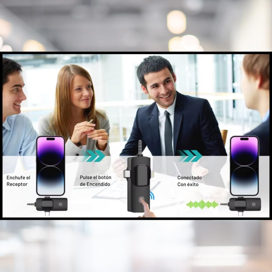 [InnovaNest] Microfono Inalambrico - Ideal para Android e iOS y Streaming, Microfono Solapa para Podcast, Micro para Grabaciones de Voz y Producciones Profesionales (microfone wireless profissional)
