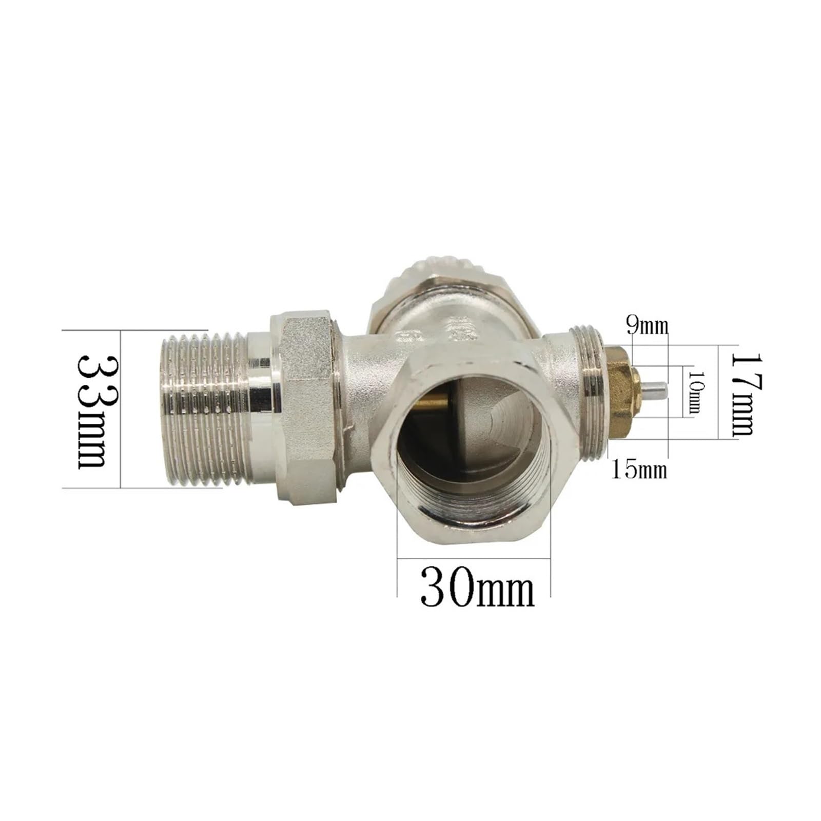 HEXEH Valvola for radiatore a 3 Vie da 1 Pollice Che Regola Il regolatore del radiatore Dn25 for la Testa dell'attuatore della valvola termostatica del radiatore