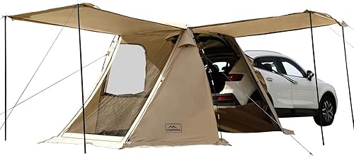Miniatura 12 de KAMPKEEPER Tienda de campaña para automóvil SUV, toldo para portón trasero para camping, vehículos, tiendas de campaña, viajes al aire libre Negro