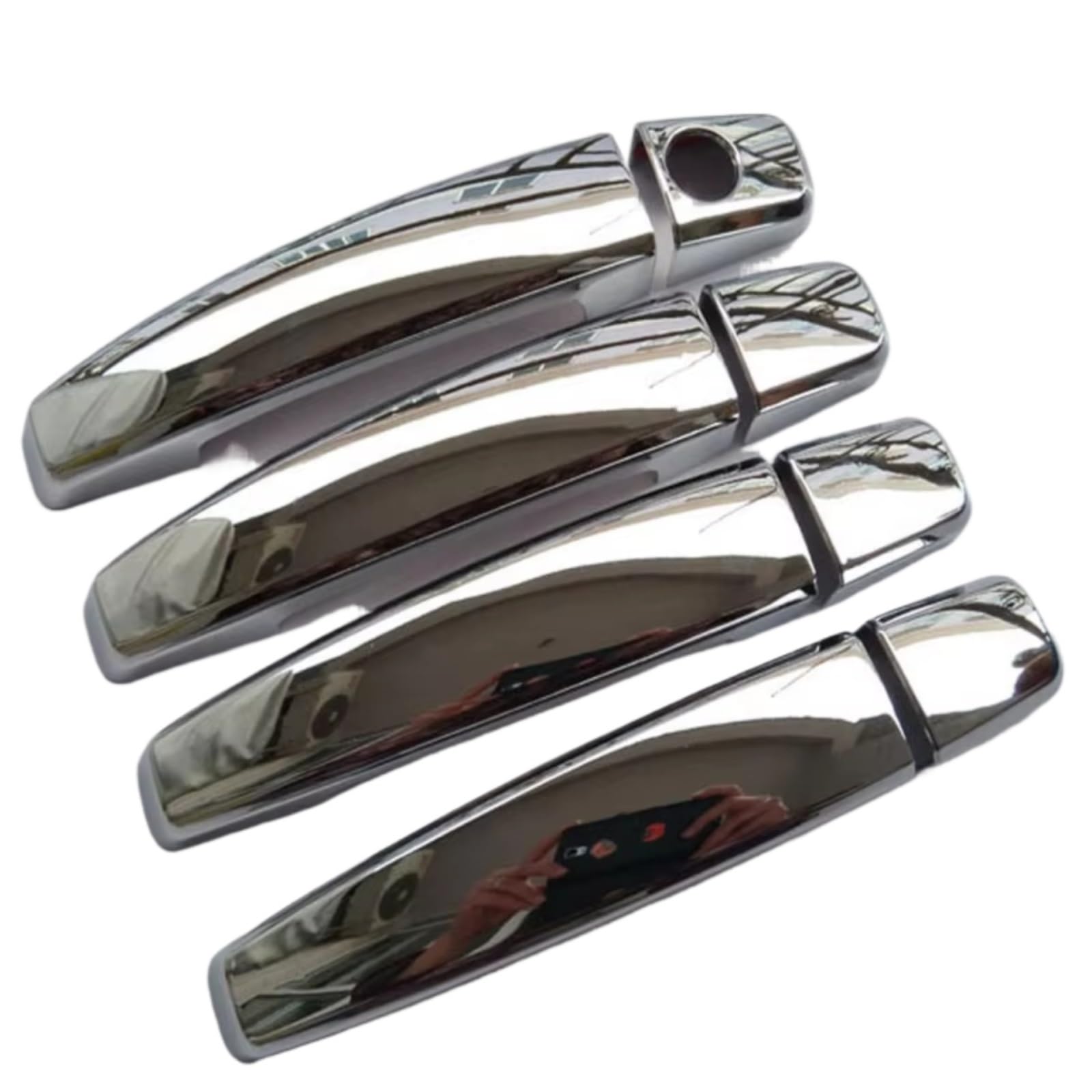 DSPOLIMV Outer Door Handle Cap Compatible with Chevrolet for Captiva C100 C140 Car Door Handle Cover Trim Chrome Accessories Modification Replacement