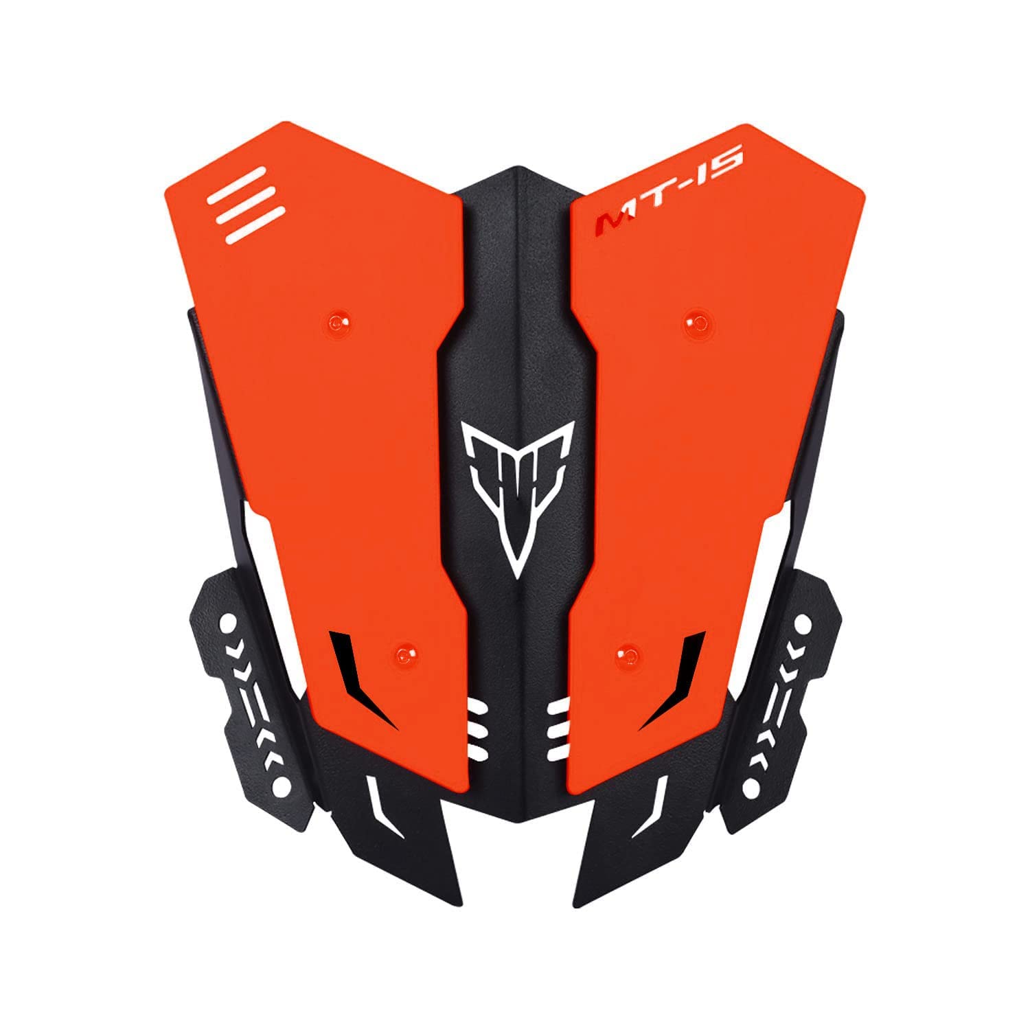 AUTO MT Metal MT-15 Visor MT15 Windscreen Wind Deflector Short Visor for Yamaha MT15 MT-15 (Metal MT-15 Visor-Orange Patti)