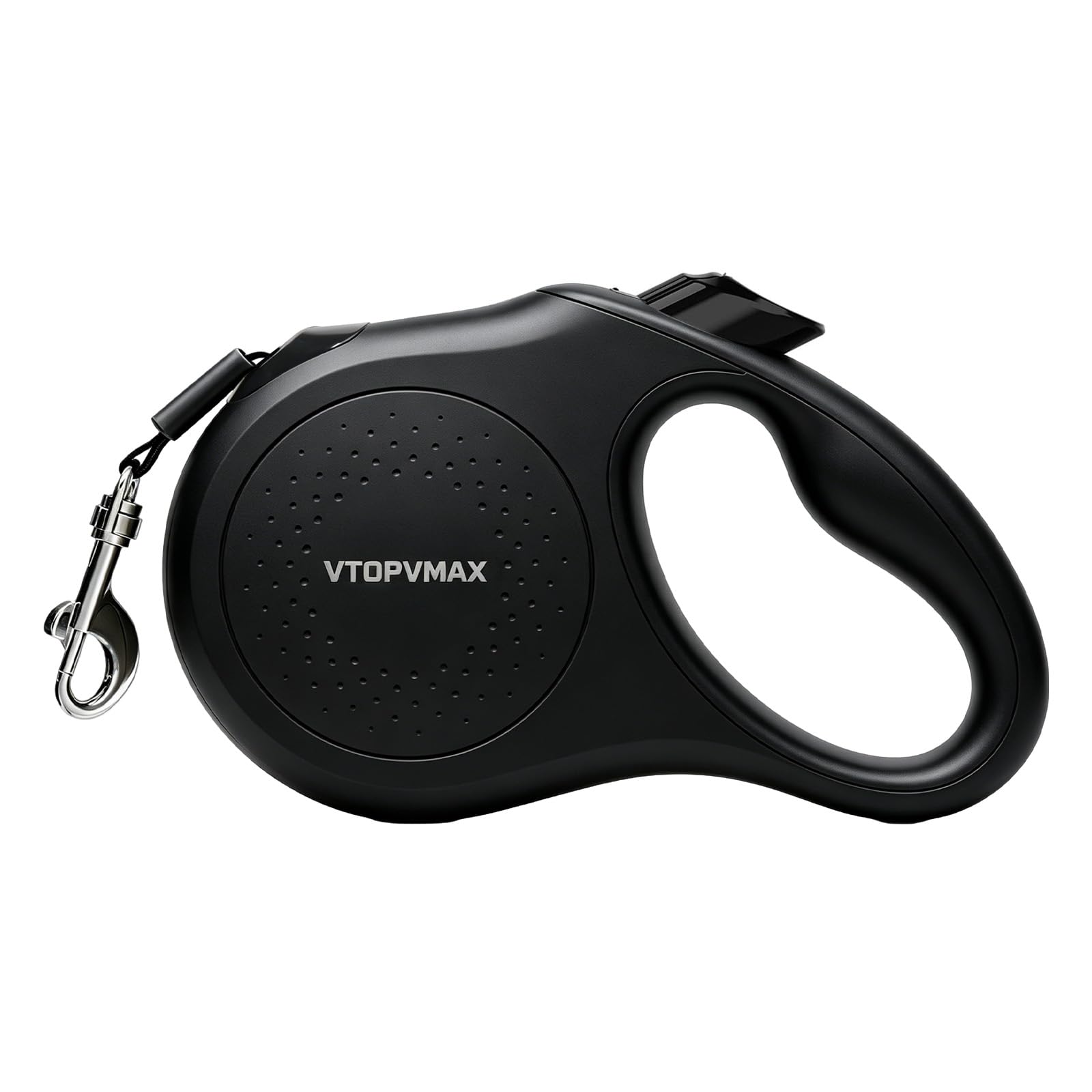 VTOPVMAX 8M/26FT Retractable Dog Lead, Heavy Duty Extendable Dog Lead for Medium & Large Dogs Up to 50kg/110lbs, Strong Nylon Tape, 360° Tangle-Free, One Hand Brake and Lock (Black)