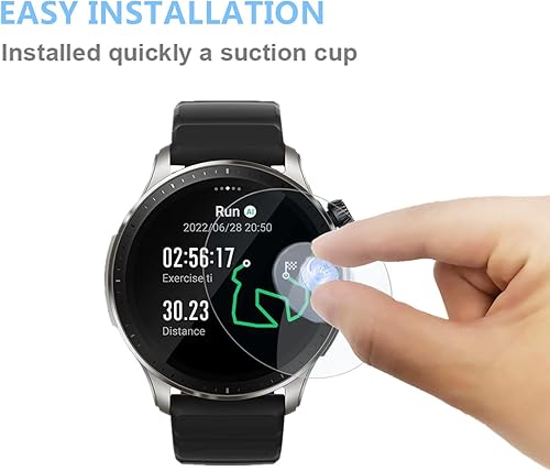 Miniatura 2 de Protector de pantalla compatible con Amazfit GTR 4 Smart Watch (paquete de 3) Película de vidrio templado HD