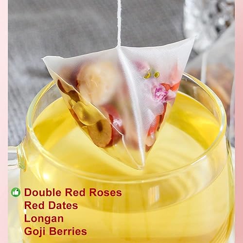 Miniatura 3 de Plant Gift Ginseng Longan Goji Tea Bag 10.58oz (0.21 oz* 50bags) Longan, bayas de Goji, rosas rojas, chino puro natural, té mixto cuidado de la