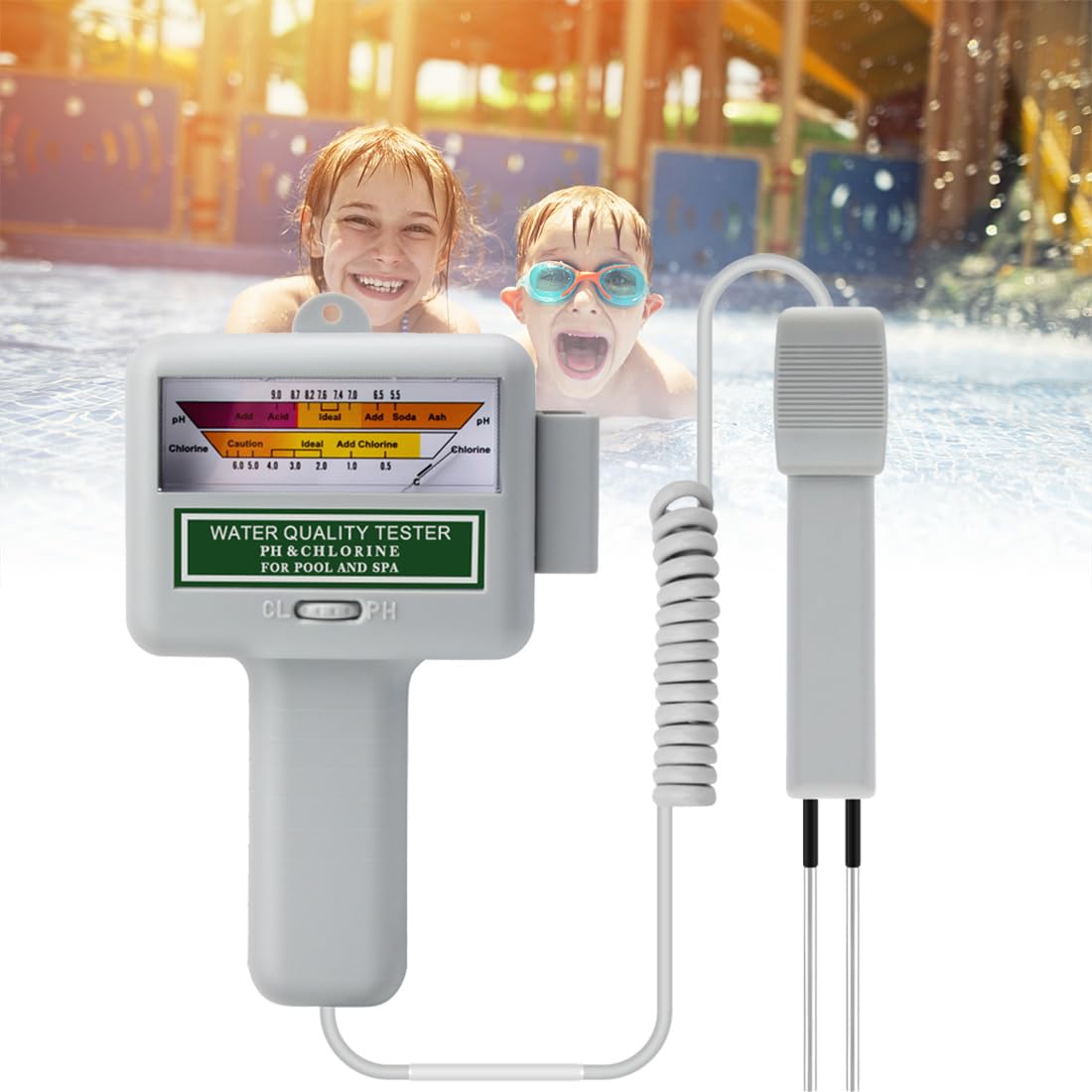 Tester di qualità dell'acqua per acquacoltura, rilevatore piscina 0,5 ~ 6,0 ppm CL2 laboratorio con strumento Ph, kit di test Ph Meter Dp per piscina, spa acquario