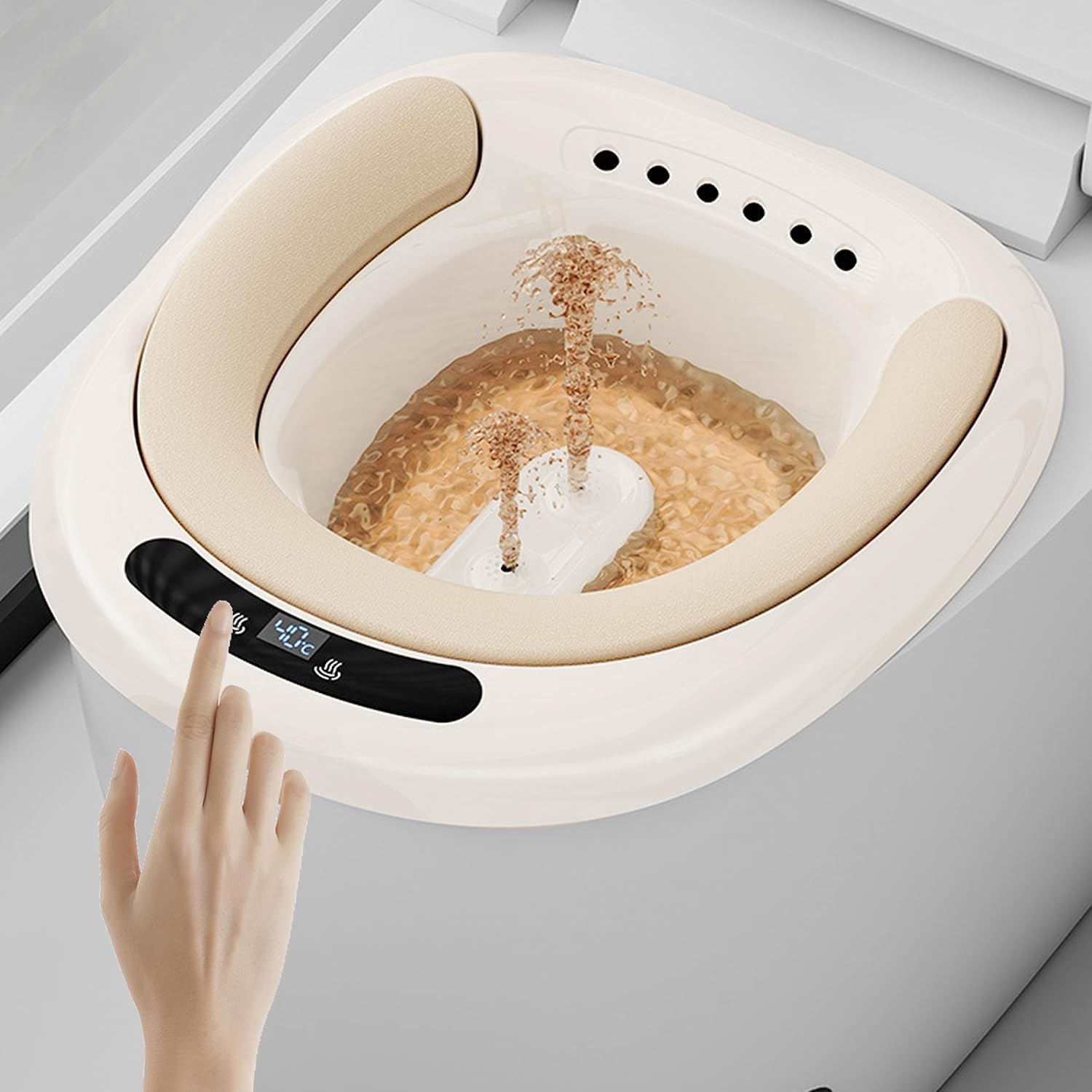 Sitz - Baño para hemorroides y cuidado posparto, bañera eléctrica para inodoro, cómodo alivio de baño para hombres y mujeres, kit completo posparto