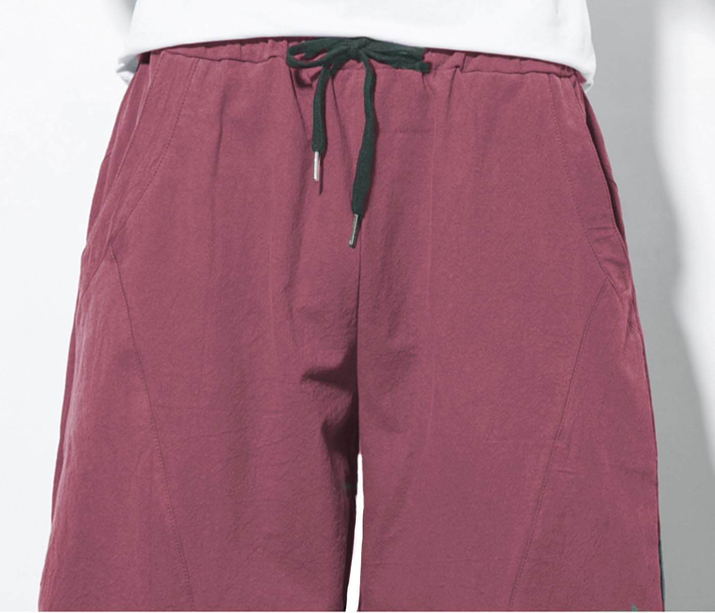 Men's Casual Cotton Linen Pants Elastic Waist Drawstring Beach Summer Lightweight Trousers - Image 4