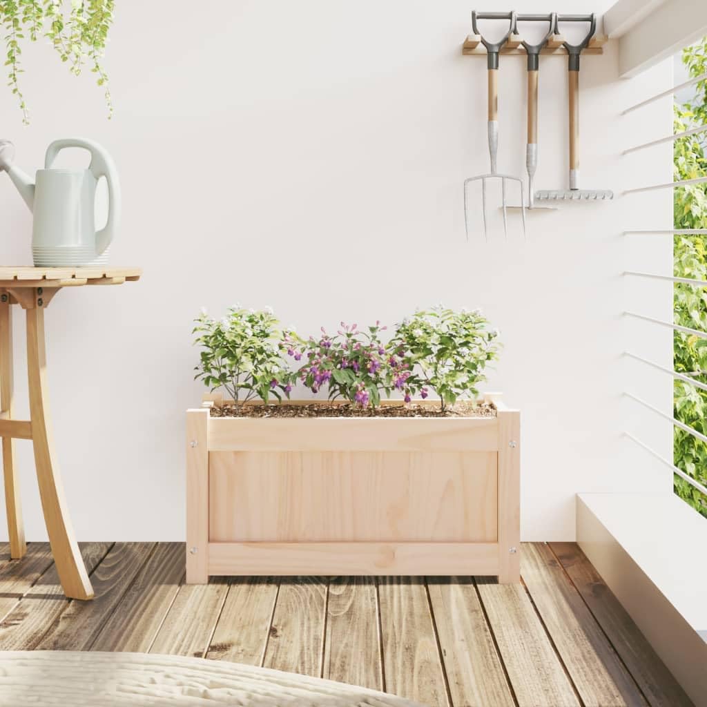 Pflanzkübel aus massivem Kiefernholz 60x31x31 cm, wetterfest und winterhart, ideal für Gemüse, Blumen, Kräuter, Balkonkasten, Terrasse, Indoor und Outdoor Nutzung