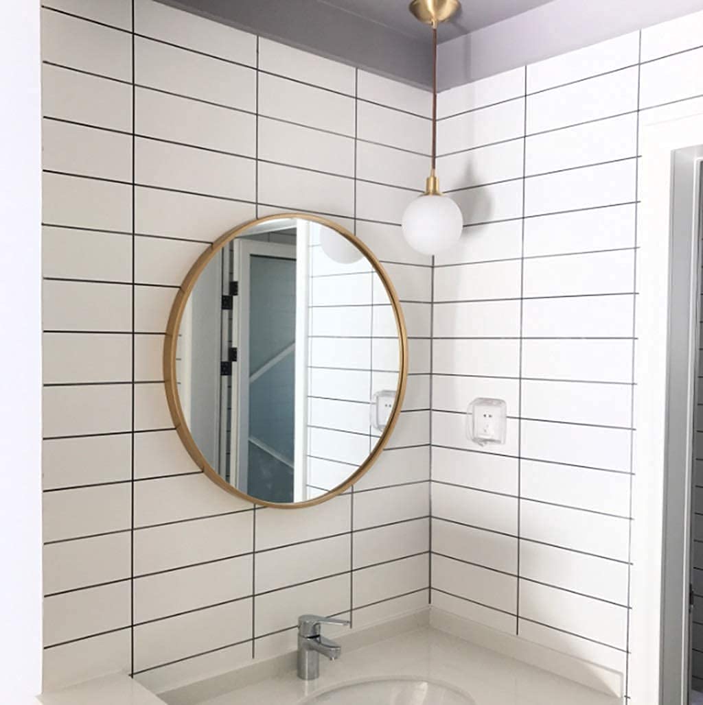 Specchio Espejo Espejo, Baño, Montaje en pared, Tocador, Espejo de pared, Espejo colgante, Espejo de tocador de baño, Espejo de pared para dormitorio, Con marco, Espejo redondo HD Espejo pequeño