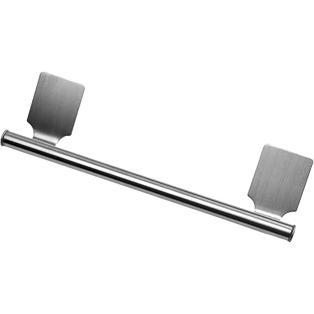 Compactor Toallero magnético corto, Color plata, Fabricado en acero inoxidable, Tamaño: 23.5 x 4.5 x 6.5 cm, Soporta hasta 1.1 kg, RAN7846