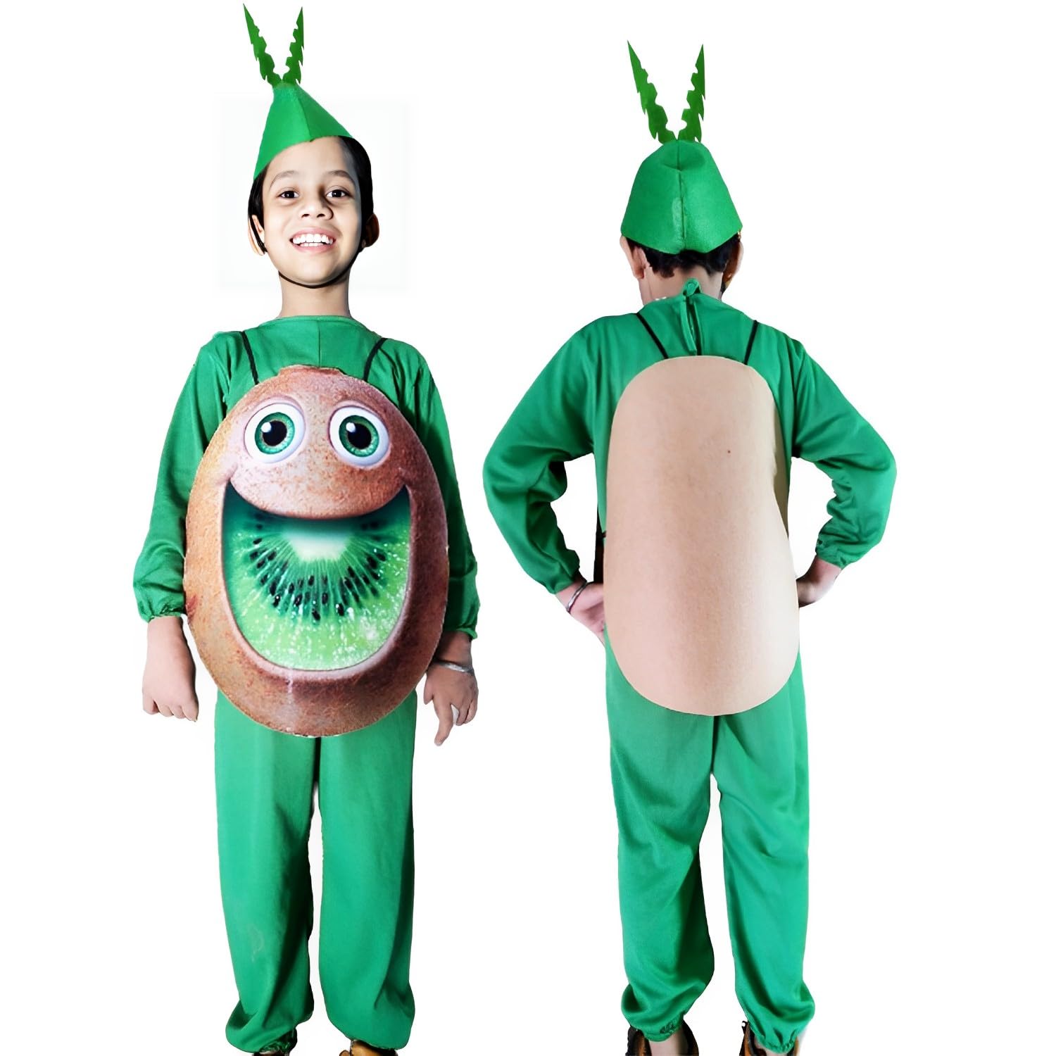 Rudra Fancy Dress Fruits Vegetables Costumes for kids | fruits costumes for boys & girls | vegetable costumes for kids (2-3 Years, C - Kiwi Cutout, Green Jumpsuits & Green Cap) (B0CD479JMW) Amazon Price History, Amazon Price Tracker