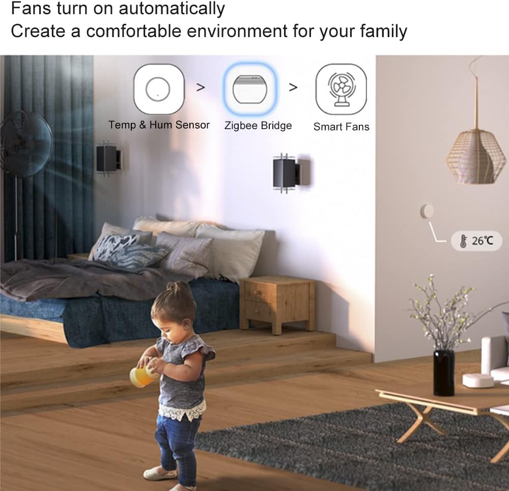 QIACHIP Smart Zigbee Bridge Hub, WI-FI y Zigbee Soporte de doble protocolo, control de aplicación y gestión multidispositivo, funciona con Google