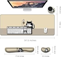 Vista 134 de MIBITRI Juego de alfombrillas para mouse y teclado, alfombrilla de mouse extendida para juegos + soporte ergonómico para reposamuñecas para teclado