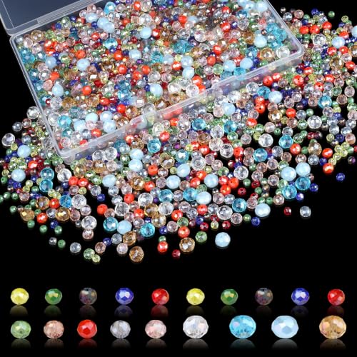 Sahoottie 1100PCS Crystal Glass Beads for Jewellery Making