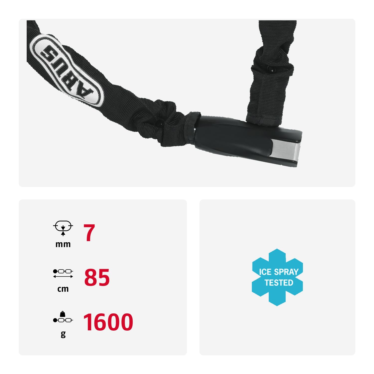 ABUS Kettenschloss Steel-O-Chain 880 – Fahrradschloss aus gehärtetem Stahl – ABUS-Sicherheitslevel 8