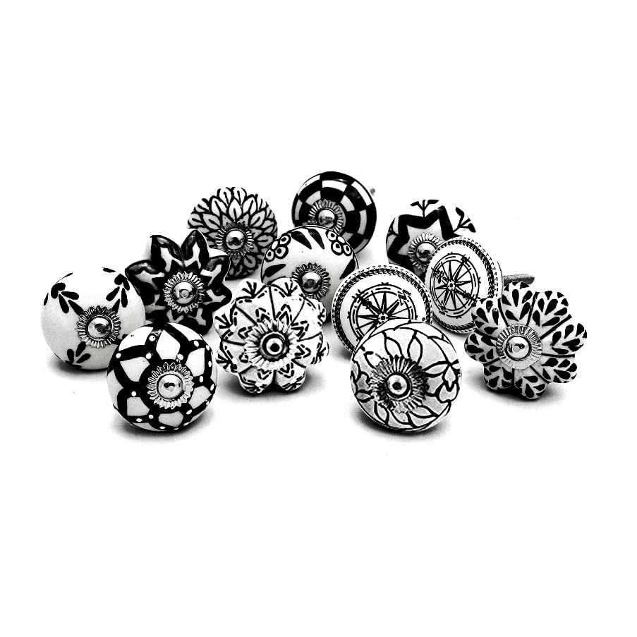 GANGKART-Ceramic Knobs World Door knobs for Drawers Vintage Handmade Cabinet Handle Kitchen Wardrobe Furniture Hardware Multicolor - Pack of 6 Knobs (B0B37CMKY2) Amazon Price History, Amazon Price Tracker