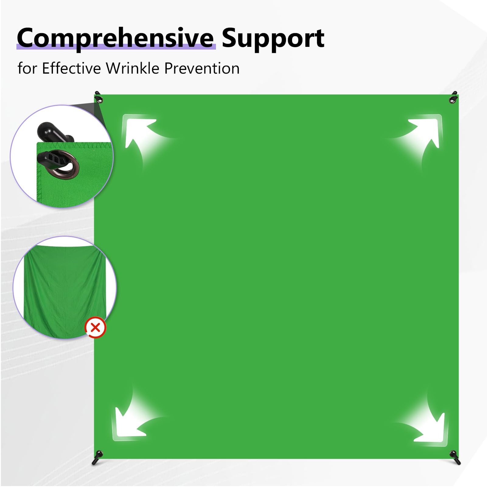 EMART 2x2 m Kit fondale schermo blu verde con supporto, regolabile